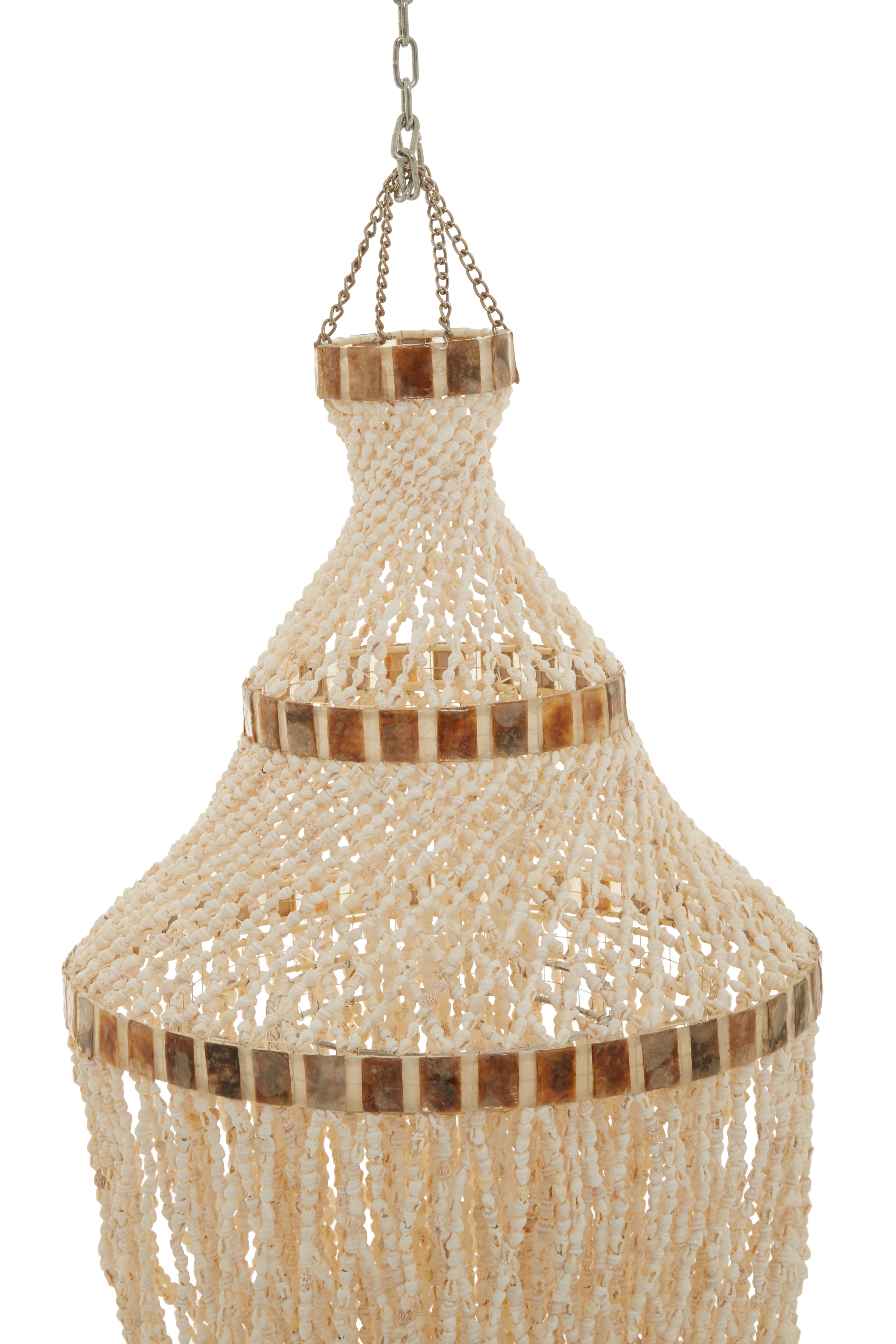 Catena Natural White & Amber Shell Large Pendant Shade